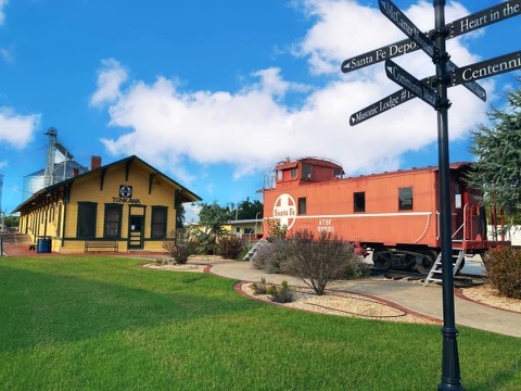 The historical Tonkawa Depot and the Red Caboose